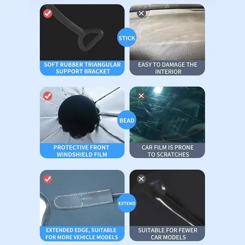 Retractable car sunshade umbrella