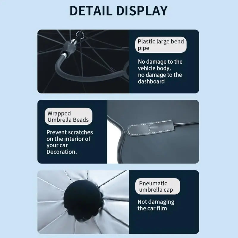 Retractable car sunshade umbrella