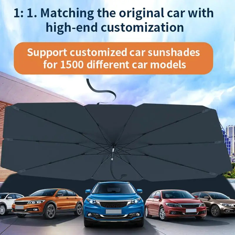 Retractable car sunshade umbrella
