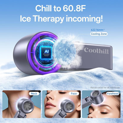 Coolhill Handheld Portable fan with Turbo Cooling - Hand Held Fan Rechargeable, 1-199 Speeds, Up to 12Hrs Battery Life, Powerful Mini Personal fan for Travel, Outdoor, Beach & Makeup