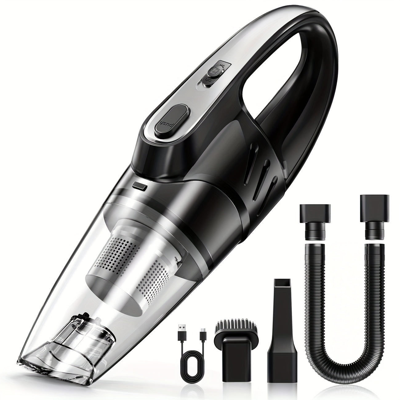 Car Vacuum Cleaner, 6000PA Super Strong Suction Handheld Vacuum, 2000mAh Large Capacity, Low Noise, Comes with Five Matching Accessories, for Car Interiors, Home, and Pet Cleaning, Pink Girly Car Accessories Gift for Women