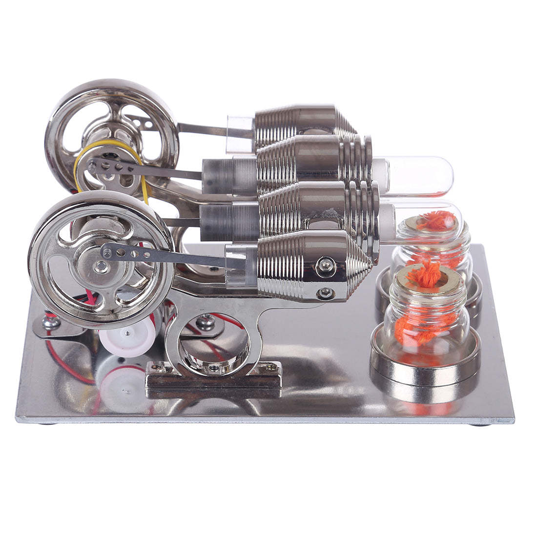 Stirling Engine 2 Cylinder Stirling Engine Model with Electricity Generator Science Toy
