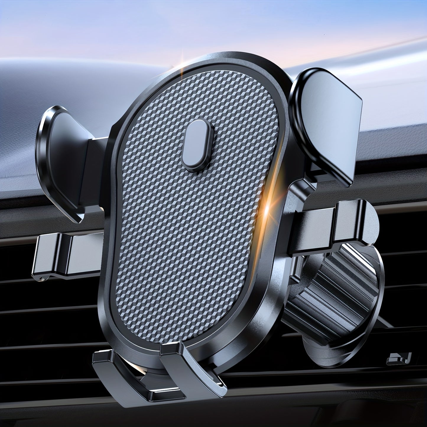 Car Air Vent Phone Holder Mount with Metal Hook Clip, ABS Material, 360° Rotation, One Button Release, Super Stable Design for iPhone 17 Pro Max, Galaxy, Google, and All Smartphones, Durable Vehicle Accessory for Modern